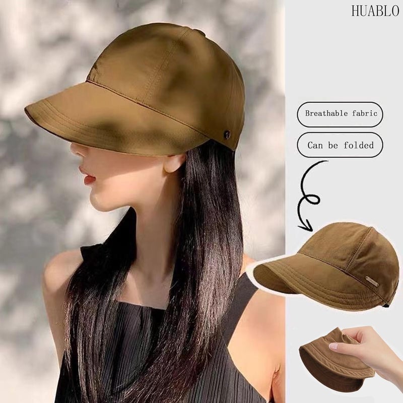huablo ]UPF 50+Womens Sun Hat UV Protection Hiking Fishing Hats Wide Brim Hat Adjustable Ponytail Packable Sun Cap - Image 4